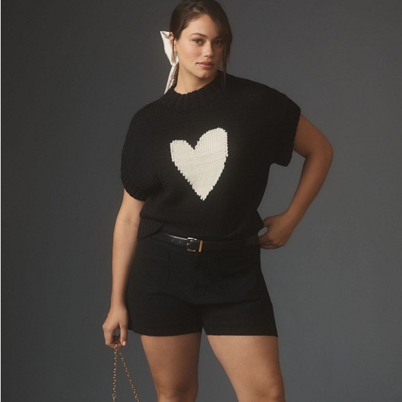 Anthropologie Maeve Size M The Pippa Mock-Neck Sweater Extended Shoulder Black - Picture 2 of 10